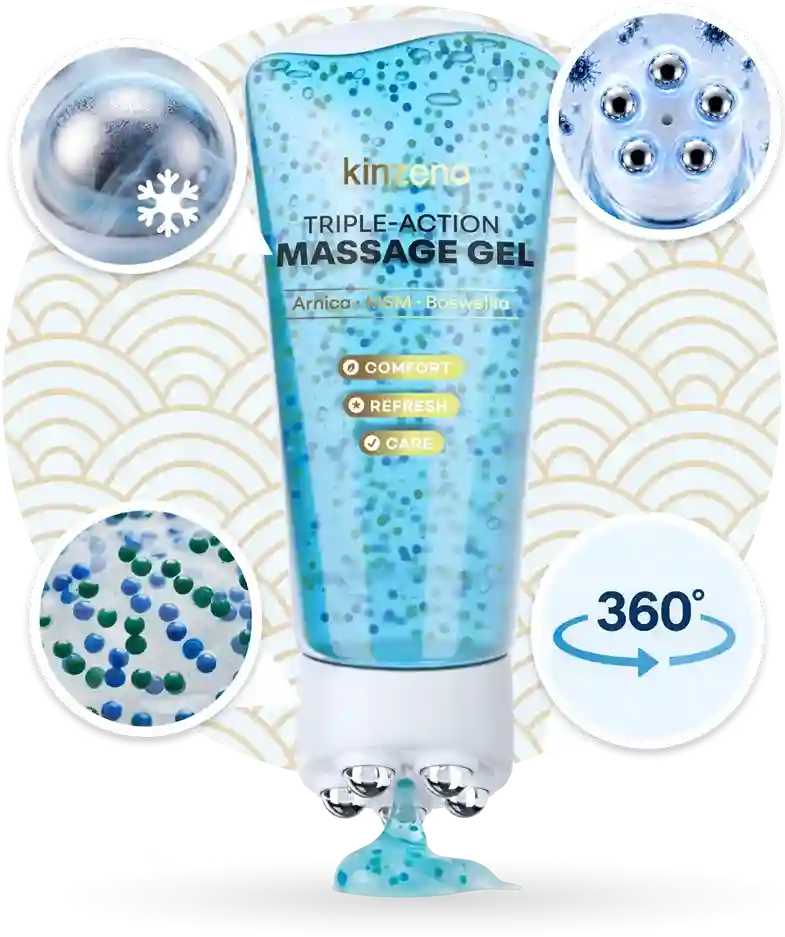 Kinzeno Gel Roller Benefits – Magnetic Therapy, Shiatsu Roller, Botanical Gel for Muscle and Joint Relief