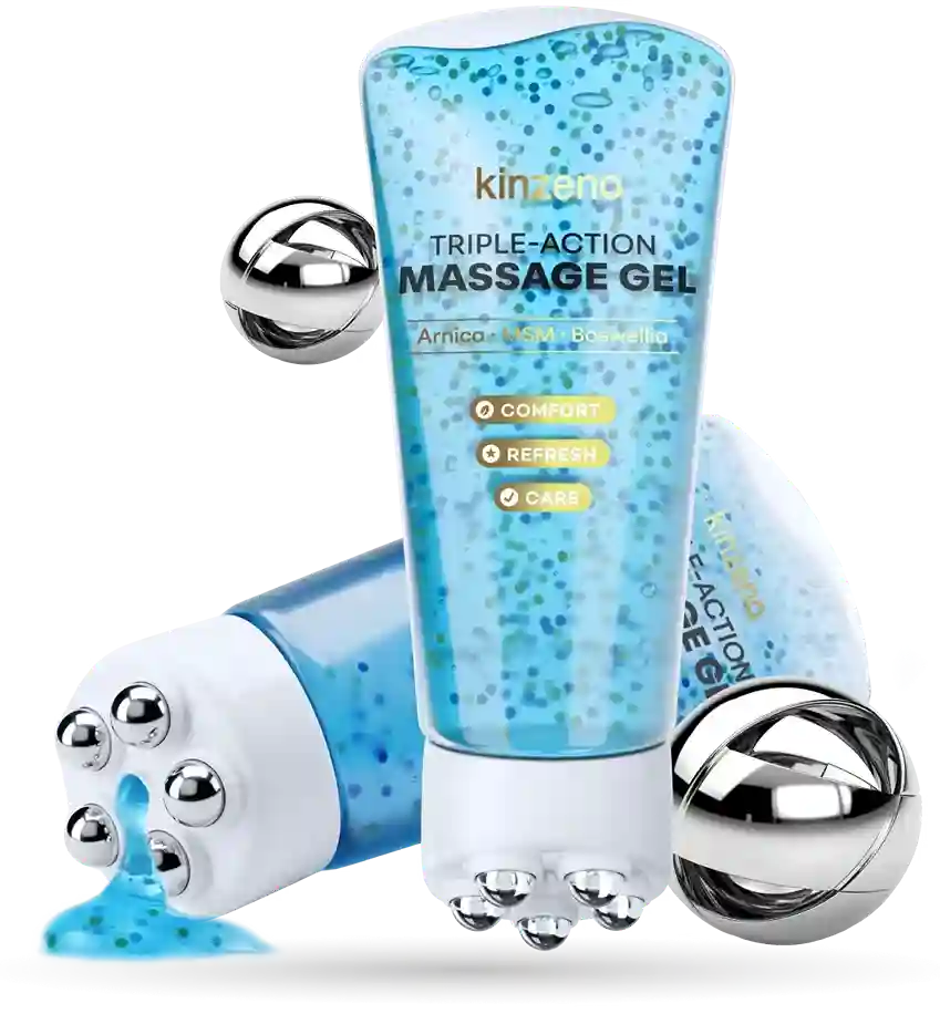 Kinzeno Magnetic Gel Roller – Triple-Action Massage Gel with 5 Neodymium Magnets, Arnica, Turmeric, Ginger